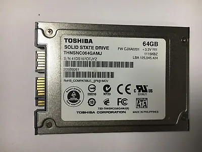 Toshiba 1.8  64GB MicroSATA SATA III Internal SSD THNSNC64GAMJ FOR Thinkpad • $26.99