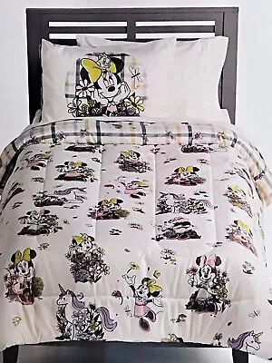 NEW Disney MINNIE MOUSE  Floral Reversible Twin Size 2-pc Comforter Set (w/sham) • $85