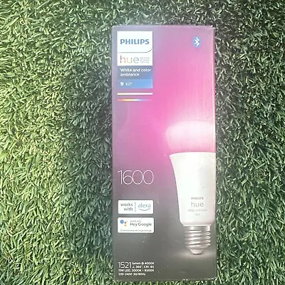$75 • Buy PHILIPS HUE White & Colour Ambiance Bluetooth LED Bulb E27 1600 Lumen.