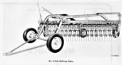 IH McCormick No 5 Side Delivery Hay Rake Setting Up Parts Manual Farmall Cub • $18.50