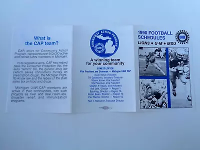 1990 Detroit Lions Barry Sanders U Michigan Michigan State Football Schedule • $2.25