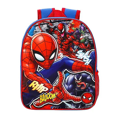 Childrens Marvel Spiderman Back To School Backpack Rucksack Kids Book Bag • £7.95