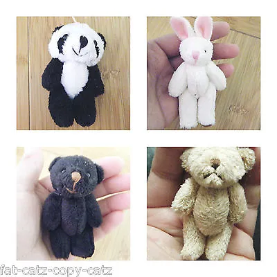 Dolls House Small Tiny Jointed Teddy Bear Panda Rabbit Craft Gift Idea 2.4  - 3  • £3.95