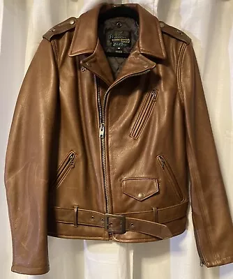 SCHOTT Perfecto 519 Brown Natural Cowhide 50’s Leather Jacket - Size M • $699