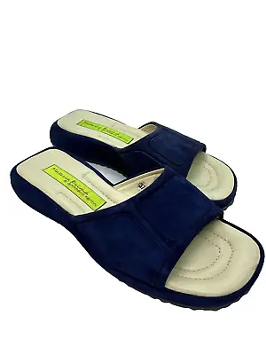 Materia Prima Blue Nubuck Slides By Goffredo Fantini White Soft Leather Insoles • $11