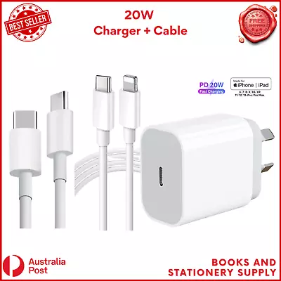 20W USB-C Type C Fast Wall Charger 2M Cable Adapter For IPhone 14 13 12 11 Pro + • $8.47