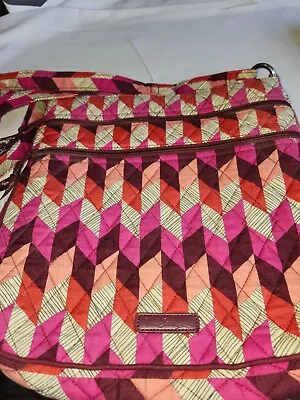 NWT VERA BRADLEY TRIPLE ZIP HIPSTER BOHEMIAN CHEVRON Retired Crossbody Purse Bag • $30