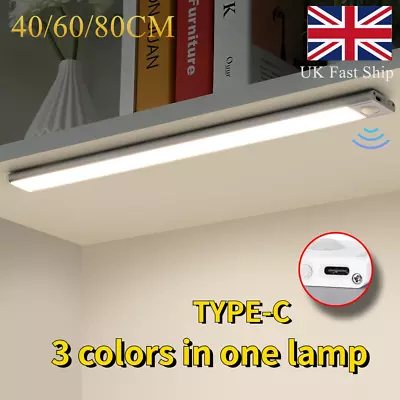 £3.99 • Buy Rechargeable LED PIR Motion Sensor Light Strip Wireless Cabinet Closet Lamp UK