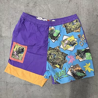 Vintage Hawaii Swim Trunks Mens Medium All Over Surfing Retro 90s • $10