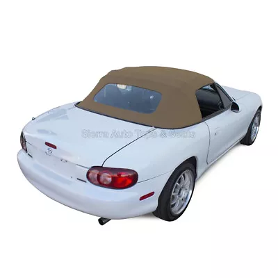 Miata 90-05 Light Tan Cabrio Vinyl Convertible Top Non-Zippered Glass Window • $332.10