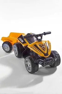 £96.99 • Buy Kids Ride On Tractor And Trailer 6V Battery Powered Electric Toy Car JCB