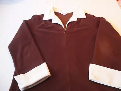 £14.50 • Buy Vanity Fair Robe Housecoat Zip Front Fleece Vintage 1970's Women's Size M Brown 