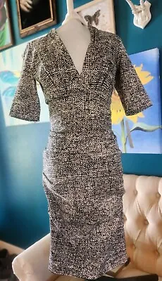 Nicole Miller Artelier Joss Ponte Black Ruched Formal Business Dress Medium Nwt  • $39