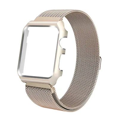 $18.99 • Buy For Apple Watch Series 6 5 4 3 SE Magnetic Milanese Band Strap With Bumper Case