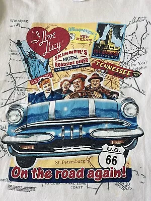 2006 I Love Lucy On The Road Again Cast Actors Graphic T Shirt Size Medium White • $49.98