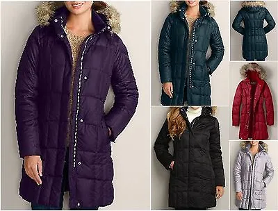 +13 NWT Eddie Bauer Women's Lodge Down Parka Coat 550 FP Faux Fur Hood • $125.99