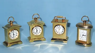 Lot (4) Miniature Gold Mantle Style Dollhouse Clock 2  Xanadu Dalas Pacific Time • $48.50