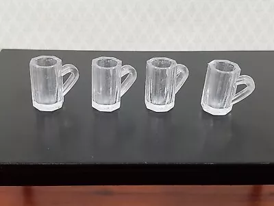 Dollhouse Beer Mugs Set Of 4 Large Empty 1:12 Scale Miniature Dishes Glasses Cup • $3.99