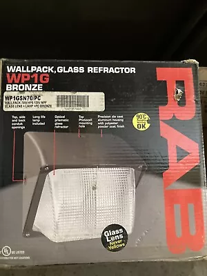 RAB Wallpack  WP1GSN70/PC  Flood Light  120V 70W Metal Halide BRONZ Glass Lens  • $50