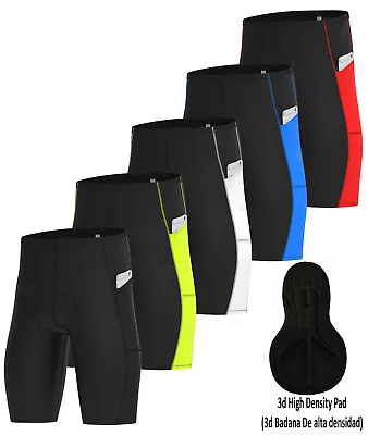 Mens Cycling Shorts Anti-Bac Padding Lycra Breathable Padded Raccing Bike Shorts • £14.69