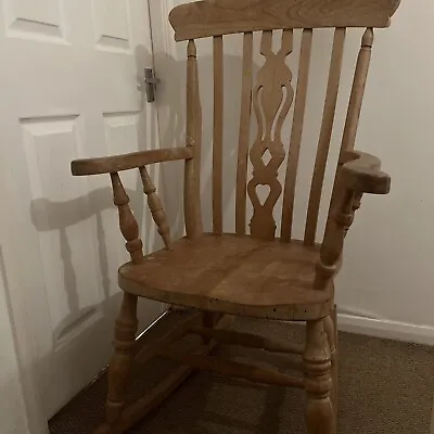 £55 • Buy Large Wooden Rocking Nursing Chair Nursery Sturdy Solid