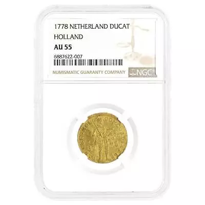 1778 Netherland Holland 1 Ducat Gold Coin NGC AU 55 • $552.37