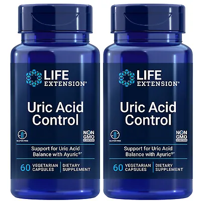 $31.88 • Buy Life Extension Uric Acid Control 2X60Caps Ayuric 500mg Terminalia Bellerica Gout