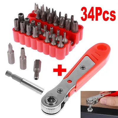 34pc Screwdriver Security Bit Set Tamperproof Hex Key Spanner Torx Tri-wing `☽ • £8.62