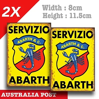 Abarth Service Sign Rusted Old Vintage Garage Sign Decal Stickers • $7.10