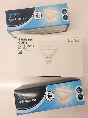 6X MR16 Halogen Light Bulbs Sainsbury's 20W 35W 12V Low Voltage GU5.3 Spotlight • £6.55