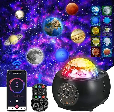 £18.99 • Buy Disco Light DJ Galaxy Star Projector Lamp LED Ceiling Starry Night Music Speaker