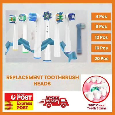 $13.92 • Buy 🔥🔥 Electric Toothbrush Heads Oral B Compatible Replacement Brush Clean White