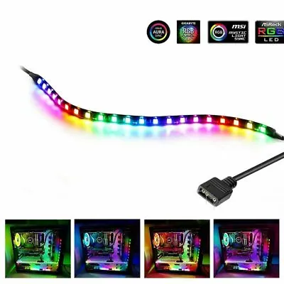 ARGB Addressable RGB LED Strip Light 3Pin Header PC WS2812B Rainbow Digital Lot • $8.99