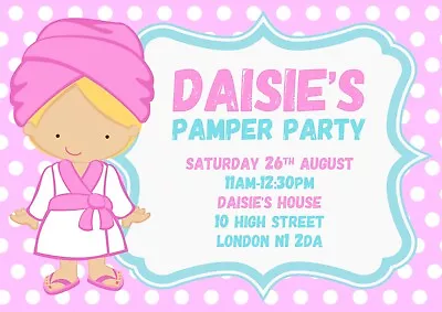 Digital Pamper Party Invitations - Personalised Birthday Invite • £2.50