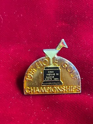 19th Hole Golf Championships Martini Glass Epoxy Enamel Tie Lapel Pin 1  Vtg • $8.99