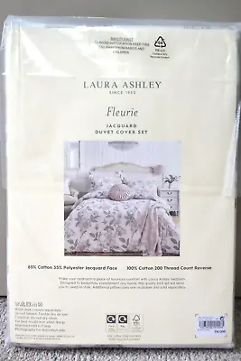 Next Laura Ashley Duvet Cover King Size Fleur Jacquard Bedset A40 New • £64