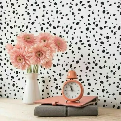 100 Dalmation Spots Vinyl Wall Decal Sticker Polka Dot Print Bedroom Nursery Int • £2.99