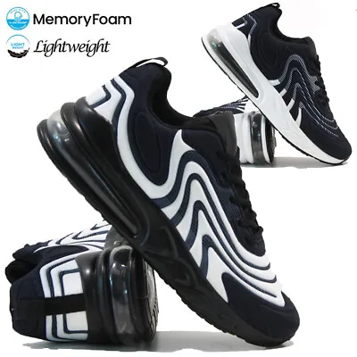 Mens Memory Foam Running Trainers Casual Jogging Gym Walking Sports Shoes Size • £14.95