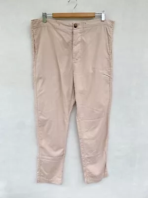 🍁 Womens Bassike 100% Cotton Italian Fabric Pants Trousers Chinos Pink Size 2 M • $55