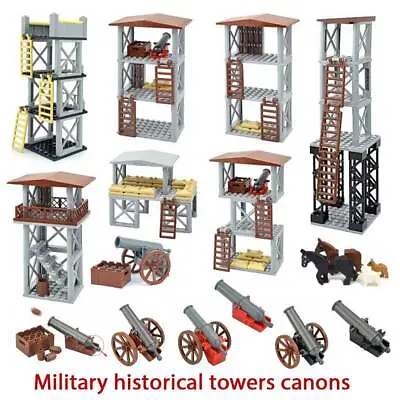 Military Base Cannon Rocket Tower Barbed Wire Fence Building Blocks For LEGO • $32.15