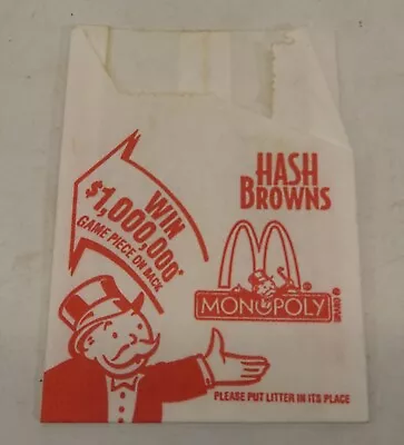 Vintage McDonalds Hash Brown Holder/Sleeve Monopoly • $3