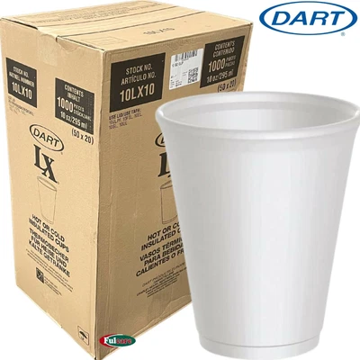£71.29 • Buy 10oz White Dart Polystyrene Insulated Foam Poly Cups 1000 UKB410