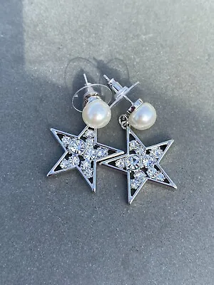 Miu Miu Platinum Plated Star Earrings • $100