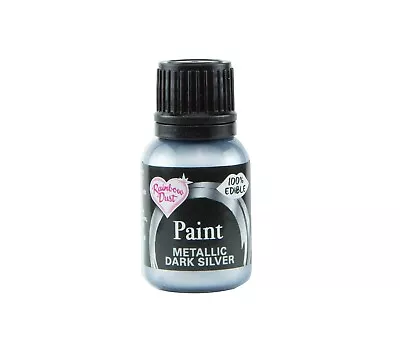 Metallic Dark Silver Edible Food Paints Cake Decoration • £8.68