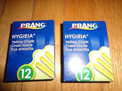 Vintage Prang Hygieia Yellow Dustless Chalk  2 Boxes Of 12 Each • $6.99