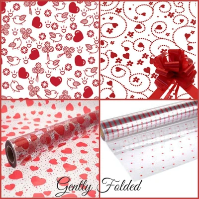 £0.99 • Buy CELLOPHANE GIFT WRAP BOUQUET FLOWERS RUBY WEDDING ANNIVERSARY Hamper Wrapping