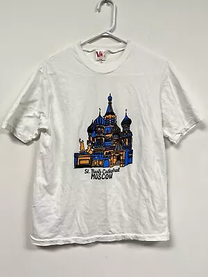 Vintage Moscow St Basils Cathedral T Shirt Mens Size Large 90s Single Stitch • $24.88