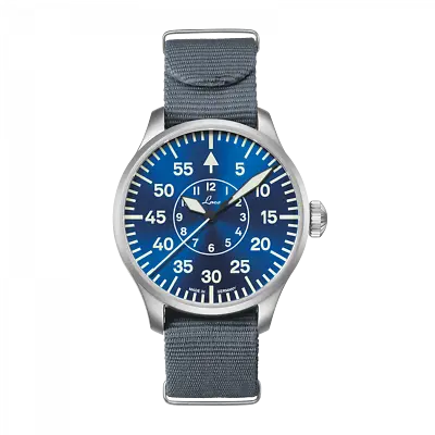 $356.69 • Buy Laco ✫ Aachen Blaue Stunde 42mm Pilot Watch Blue Face BNIB Type B Flieger 862101