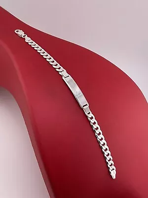 925 Sterling Silver Flat Miami Curb Cuban Link Chain ID Bracelet 8” Inches • $59.60