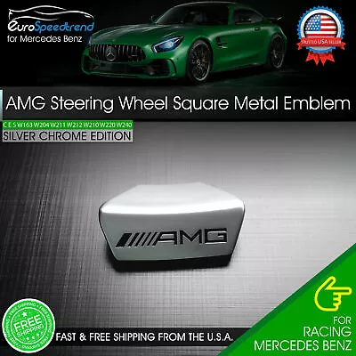 AMG Steering Wheel Emblem For Mercedes Benz Squared Base Steering Wheel Badge • $17.99